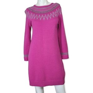 LUHTA Fairisle 100% Wool Longsleeve Crew Neck Sweater Dress, EUC, size Small